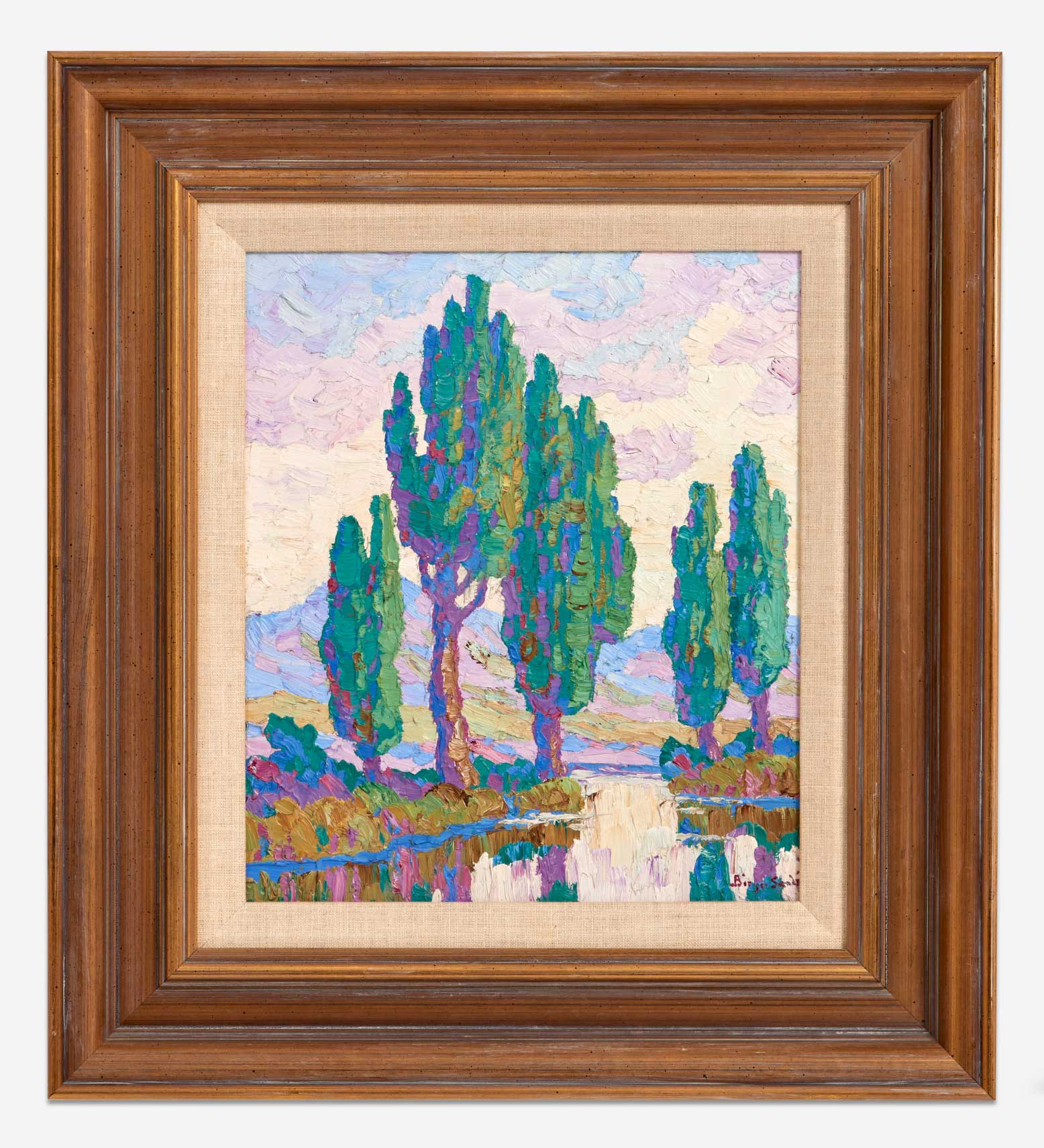 Original Birger Sandzen painting Gray Day, Logan, Utah offered by Circle Auction in Kansas City